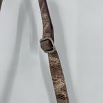 Chez Women's Fine Leather Snakeskin Embossed Crossbody Bag Brown Beige One Size Photo 3