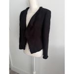 ANN TAYLOR LOFT Black Knit Long Sleeve Blazer Jacket Size 4P Photo 3