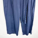 J.Crew  Size‎ 2 Pants Cotton navy Blue Wide Leg Palazzo Belted Side Zip Crop 685 Photo 3