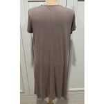 Garnet Hill  Drape Pocket T Shirt Dress‎ Brown Jersey Knit Lagenlook Boho Photo 3