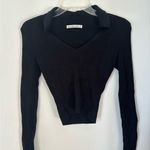 Abercrombie & Fitch Abercrombie black rib v neck collared sweater size small Photo 4