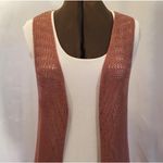 Moral Fiber NWOT Mauve Open Front Sleeveless Knit Duster Cardigan Large Photo 6