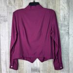 Dress Barn Cranberry Small 100% Rayon Button Front Long Sleeve Button Cuff Shirt Photo 1