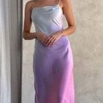 Cami NYC  Silk Beaded Chain Strap Cowlneck Shallon Slip Dress L Candy Ombre Photo 0