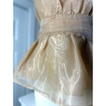 Pretty Little Thing Nude Beige Organza Peplum Strapless Blouse Top Size 12 Large Photo 2
