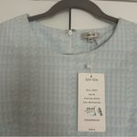 NWT Tyler Boe Sydney Jacquard Ruffle Sleeve Dress Carolina blue houndstooth Size XS Photo 3