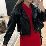 SheIn Black Leather Jacket Photo 2