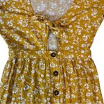 Mimi Chica  Yellow Floral Tie Front Button Midi Dress Bell Sleeve Boho Sz Medium Photo 7