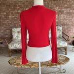 Love Charm Red High Neck Cutout Ruched Drawstring Crop Top L (Jrs) S (Ladies) Photo 4