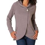 prAna Darby Jacket White One Button Swing Style Hooded Jacket Sweatshirt Sz M Photo 1