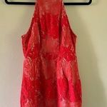 Shareen  Collections Australian Red Lace Highneck Mini Dress Photo 0