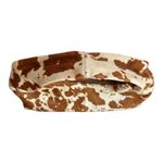 Gap Cow Print Mini Shoulder Bag Slouchy Calf Hair Leather Purse Brown Cream Photo 3