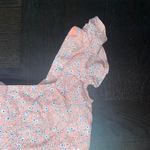 Sundae Muse  Pink Floral Ruffled Sleeveless Tie Back Crop Top Women's Size 6 Photo 1