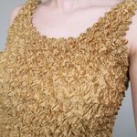 Vintage 90s Gold Brown Bubble Popcorn Shirt Size M Photo 3