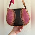 Colorful Leather Crossbody Bag with Sunflower Design Pink Photo 3