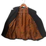 Chico's  1 Black Textured Blazer Jacket Silk Lining Bamboo Chinese Size M Brown Photo 5