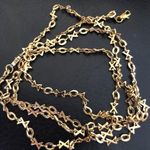 Gold Link X and O Hugs and Kisses Belly Chain / Belt New 38" adjustable Photo 0