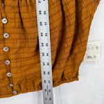 Free People Glazed Ginger Square Neck Cropped Blouse Long Sleeve Women Size S Photo 2