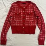 Red Plaid Women's Sweater Photo 1