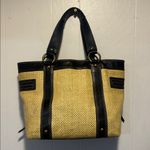 Coach  woven tote with black leather Photo 5