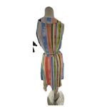 Beige by Eci French sleeveless watercolor pastel pink blue Striped Wrap Dress S Photo 1