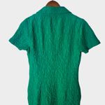 Anthropologie Green Textured Short Sleeve Button Front Midi Dress Small Photo 6