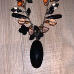 Black & orange beaded heavy goth necklace Photo 1