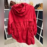Tommy Hilfiger Vibrant Red Windbreaker Americana Patriotic Logo Cinch Jacket Photo 2