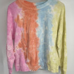 Old Navy  Tie Dye Sweatshirt Pullover Long Sleeve Pink Orange Blue Yellow Size M Photo 0