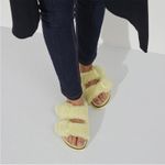 Birkenstock Arizona Genuine Shearling Sandal In Popcorn Yellow NEW EU 38 / US 7 Photo 1