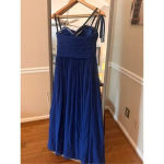 Bill Levkoff  Blue Strapless Formal Long Dress Size 8 Photo 3