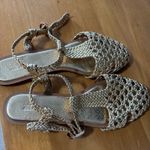 ZARA  Woven Sandals Metallic gold Photo 0