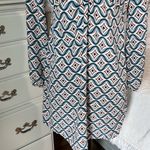 As You Wish As U Wish Long Sleeve O Ring Dress Silky Blue Navy Mauve Print Womens Small New Photo 6