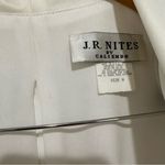 Vintage J.R. Nites white taffeta blouse Oversized Collar /Belted Made In USA Size 8 Photo 5