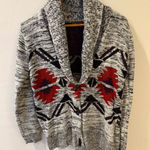 Lucca Couture Aztec Knit Shawl Collar Cardigan Sweater Women’s Small Boho Photo 0