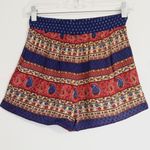 Band of Gypsies Red & Blue Floral Paisley Shorts Photo 2