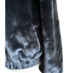 The Drop NWT--FAUX FUR BOMBER JACKET Black super soft faux fur Photo 9