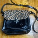 Patricia Nash  Leandra Black Tan Leather Tribal Weave Flap Crossbody bag Photo 0