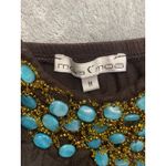 Moa Moa  Brown Beaded V Neck Tank Top Tunic Women's Size M Photo 4
