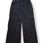 Ragged Priest Jeans Black Denim Wide Leg Panel Y2K Grunge Baggy Pants Womens 24 Photo 0