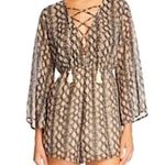 Show Me Your Mumu Tillie Tie Lace Up Romper in Snake Print Size Small Photo 8