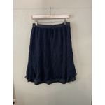 J.Crew  Navy Blue Rayon Silk Blend Midi Skirt Size 12 Photo 3