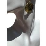 Vintage Abalone Round Disk Dangle Women’s Earrings Gold Tone Sz 2” Boho Western Blue Photo 0