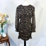 Storia  Swiss Dot Floral Corset-Inspired Ruched Long Sleeve Dress Size Large💛 Photo 1