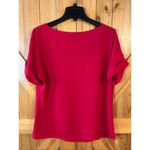Charlie Paige  Women’s Cap Sleeve Blouse Red Semi Sheer NWT Size Medium (5449) Photo 4