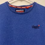 Superdry  The Orange Label Tee Blue Shirt Embroider Logo on Chest Size Large EUC Photo 2
