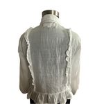 Trovato Bird of Paradise Ruffle White Gauzy Shirt Nwot Size L Photo 7