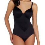 Flexees black bodyshaper bodysuit shape wear 38DD ajustable strap comfy Size undefined Photo 0