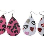 Earrings Heart Love Earrings Valentine's Earrings Dangle Earrings Red Pink B1 Photo 0