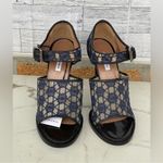 Carven Mesh and Lace open toe heels size 37/7 Blue Photo 1